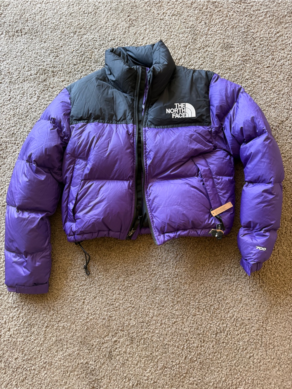 The North Face Purple and Black Puffer Jacket